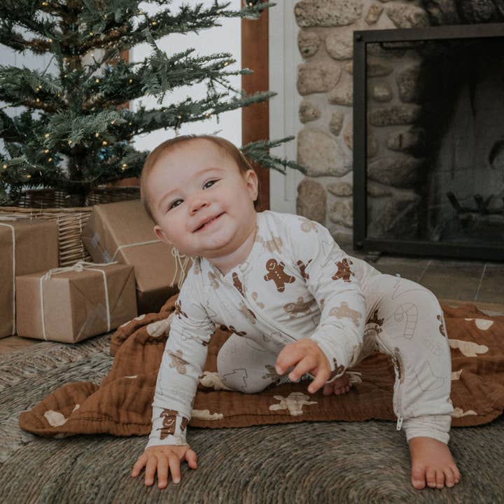 Everyday Leisure - Wholesale Romper - Kids - Gingerbread | Bamboo Zip Romper