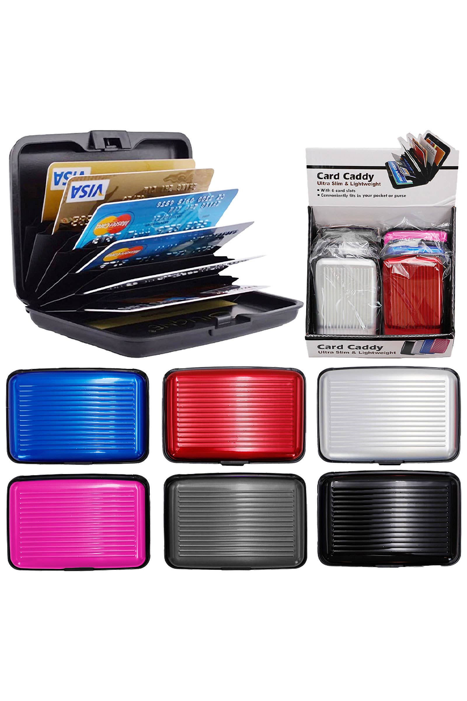 Cap Zone - Wholesale Card Holder - Unisex - Metallic Glossed Safe Card Holder Caddy Case4