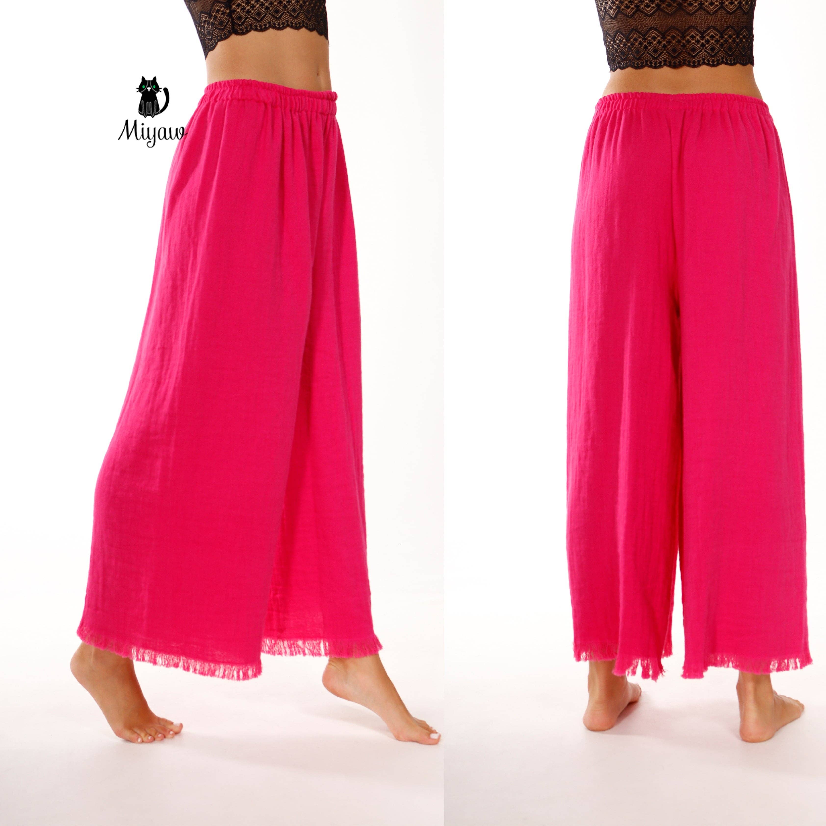 Fuchsia Bomuldspyjamasæt, lyserøde pyjamasæt, bomuldsloungesæt for engroshandel på Faire6