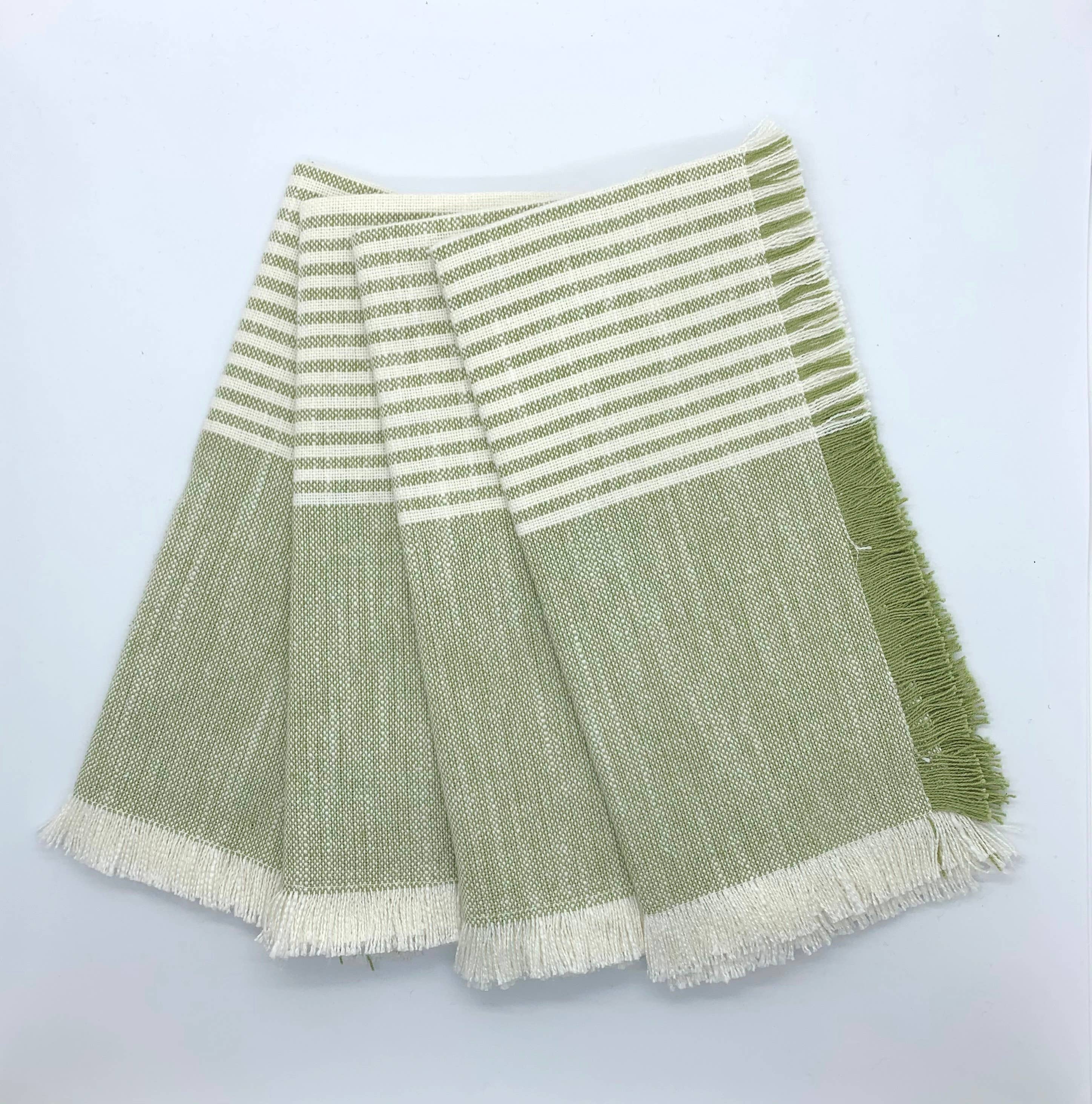 Rich Home Linens - Vente Serviettes de table en tissu - Serviettes à rayures en coton - Ensemble de 4 serviettes de 18 po carrés 5