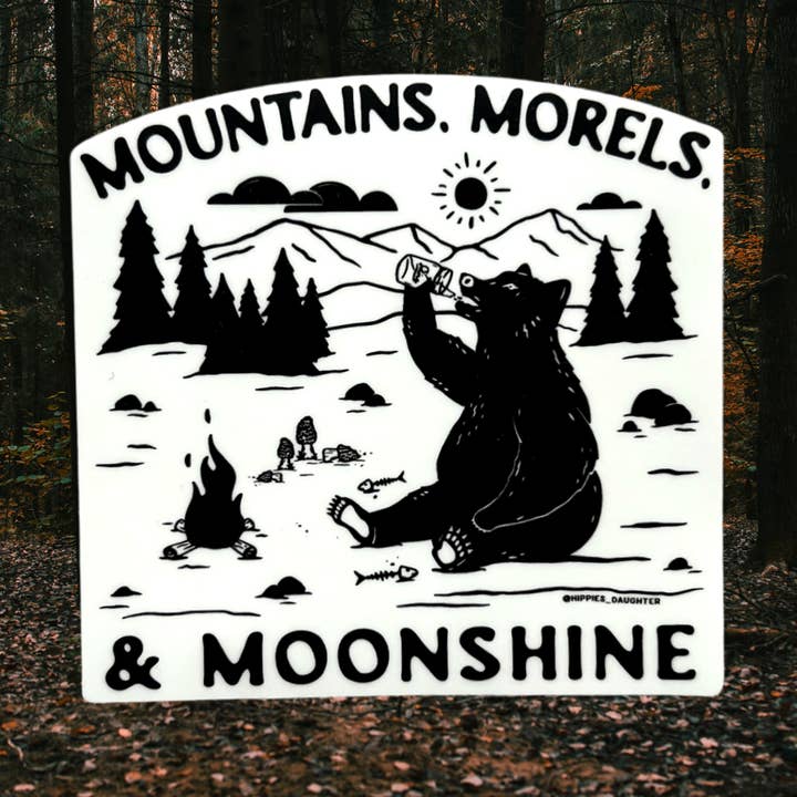 Hippie’s Daughter - Wholesale Sticker - Mountains, Morels, & Moonshine // sticker0