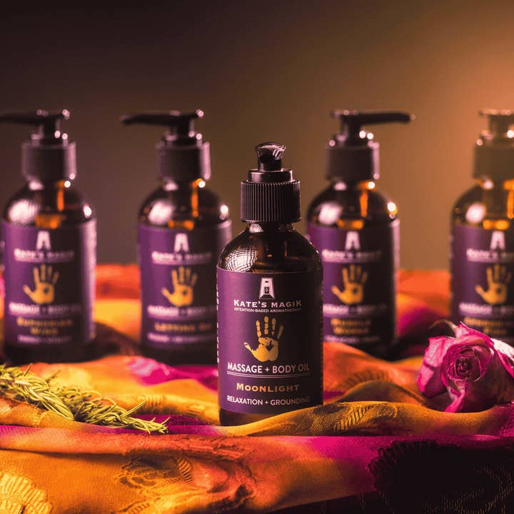 Ensemble de démarrage en gros d'huiles de massage et pour le corps pour la vente par Kate's Magik