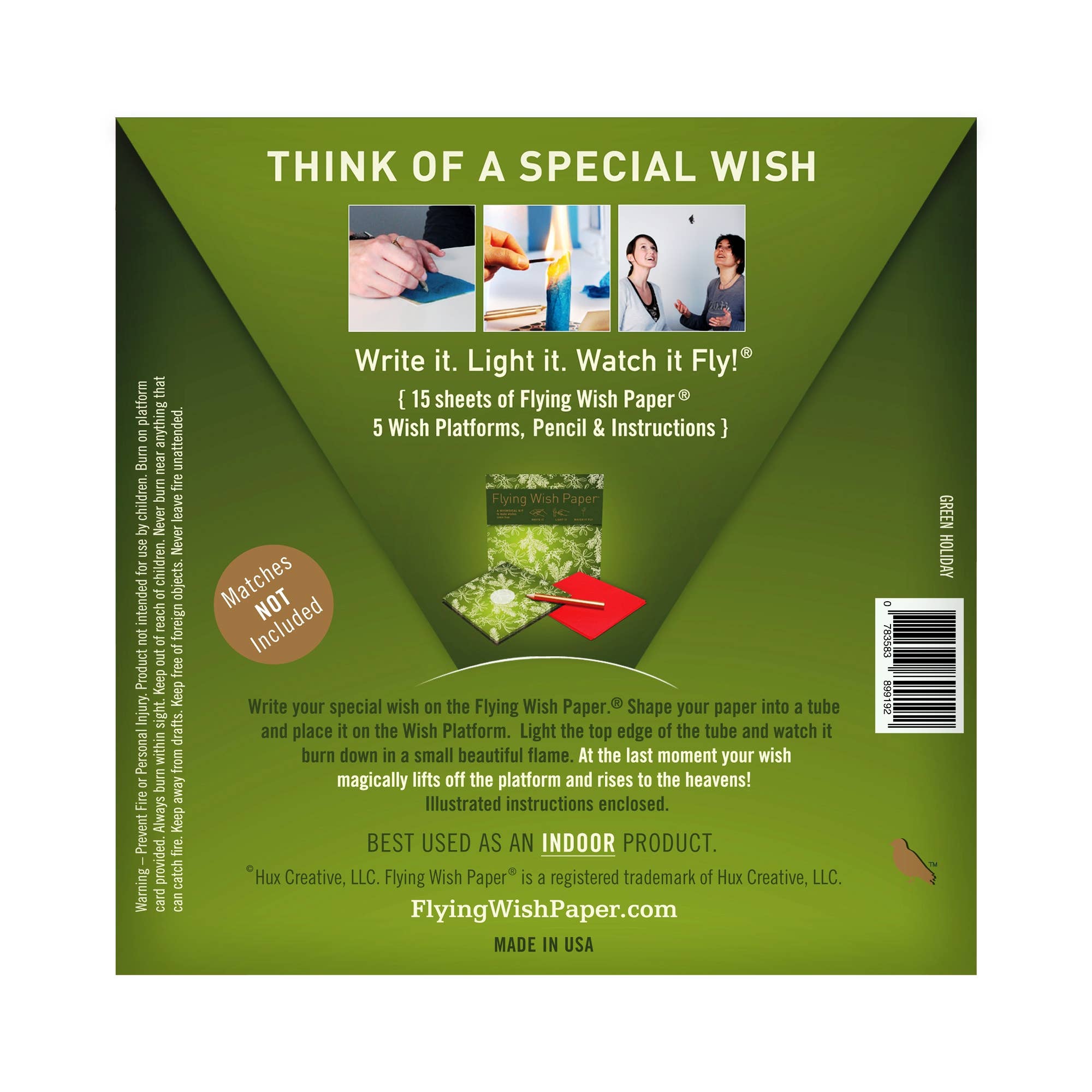 FLYING WISH PAPER ® – wholesale Christmas card – GREEN HOLIDAY, Advent Holiday Decorations, Stocking Stuffers1