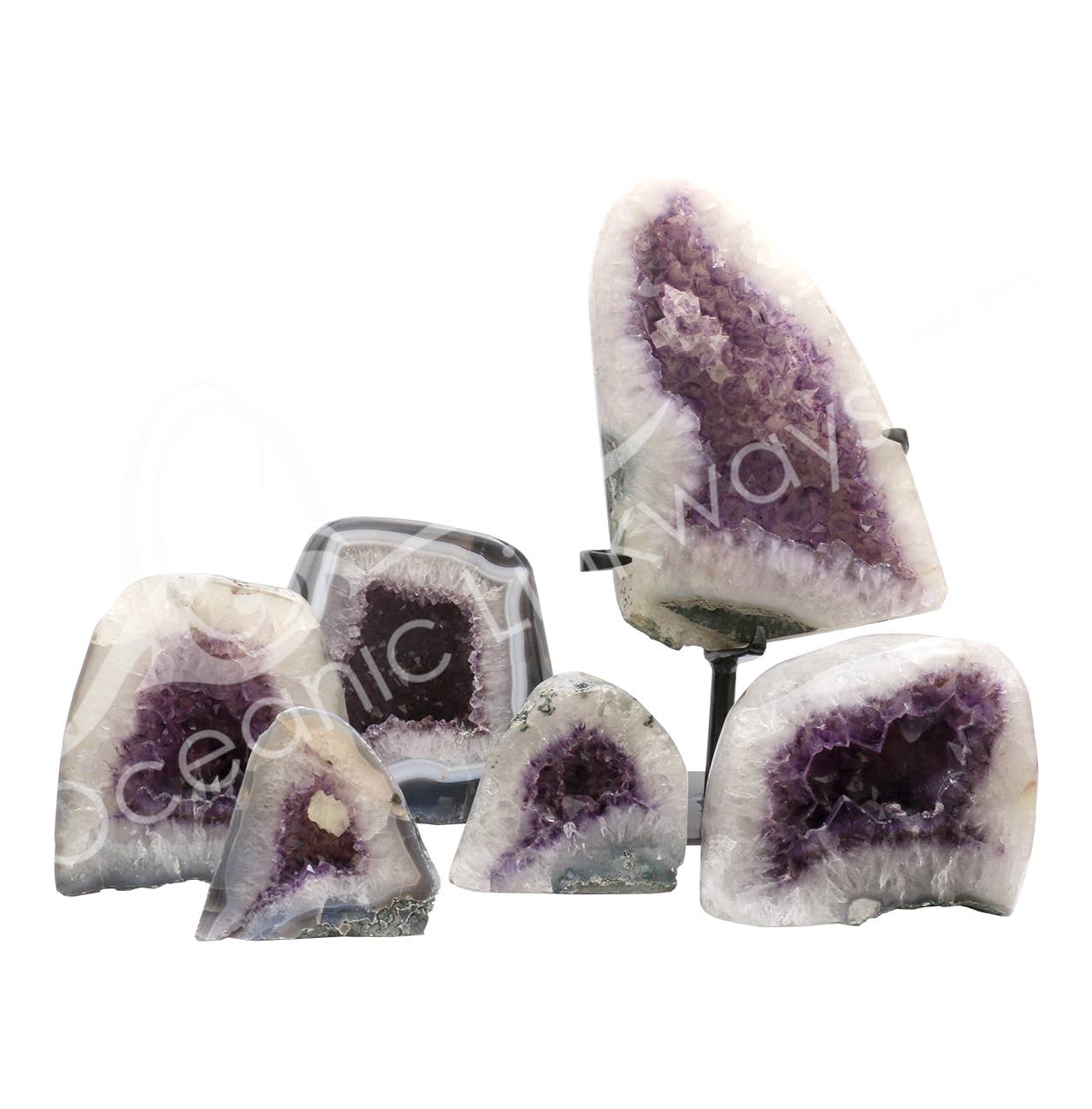 Oceanic Linkways Inc - Wholesale Spiritual Stone/Crystal - (KG)CATHEDRAL - AMETHYST EX ALL POLISHED 9-12"
