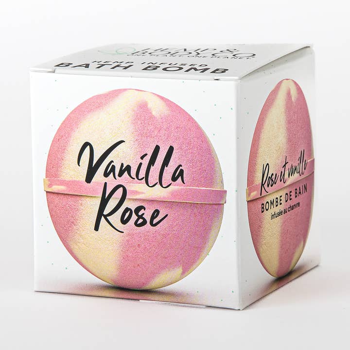 Badbomb med hampa – Vaniljros för wholesale av Hemp & Body Co