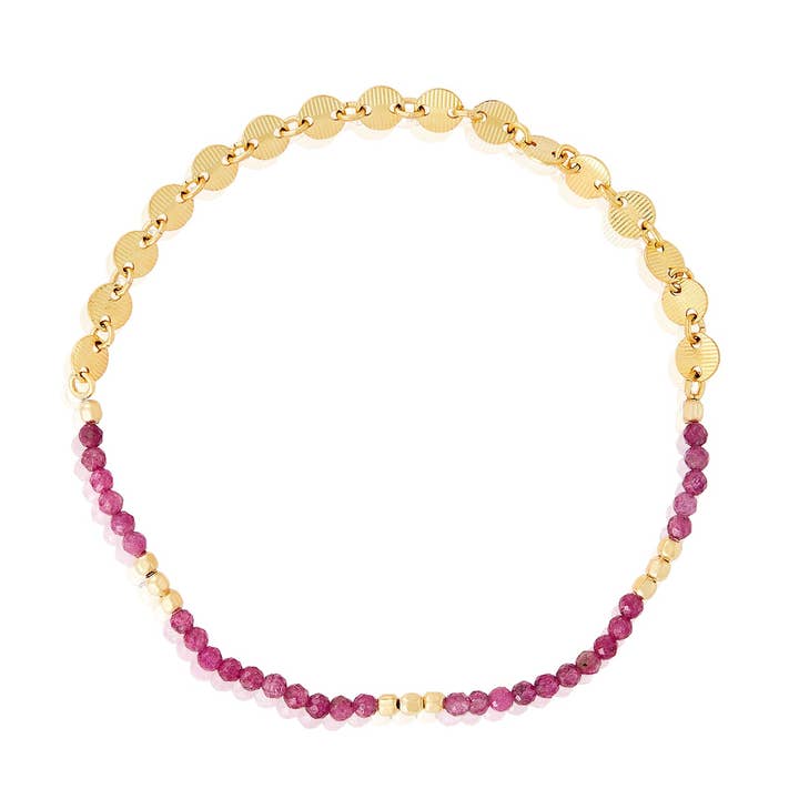 Ruby Stretchy Bracelet for wholesale by Mabel Chong