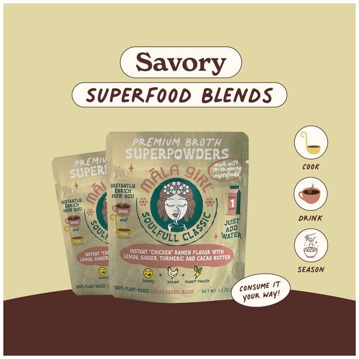 māla girl - Wholesale Soup - Superfood Instant Broth Powder w/ Lemon Ginger and Turmeric