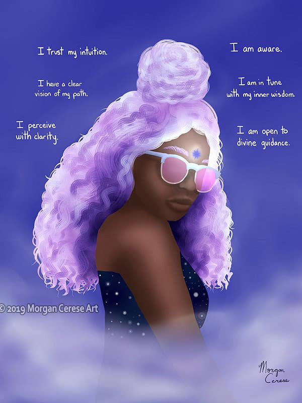 Impression artistique et affirmation sur le chakra du troisième œil 8 « x 10" OU 11 « x 14" pour la vente par Morgan Cerese Art