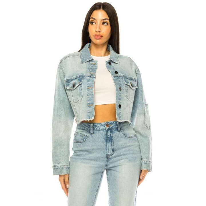 Sierra Jeansjacke mit kurzen Ärmeln für den Großhandel von Esmeray Clothing