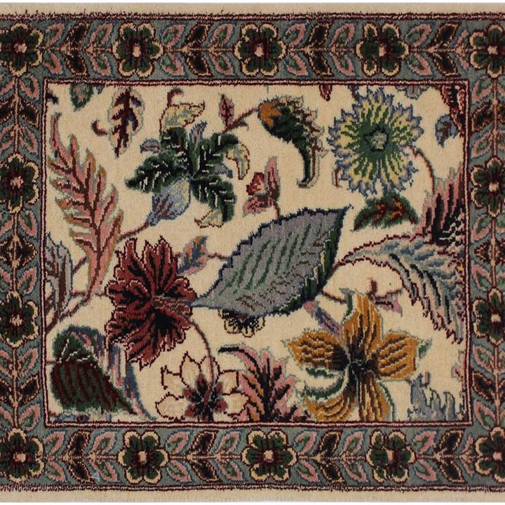 Abusson Pak Persian Cira Beige/Gray Wool Rug - 1'6'' x 2'0'' for wholesale by Arshs Fine Rugs