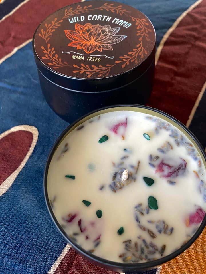 Mama Tried 8oz aromatherapy candle for wholesale by Wild Earth Mama