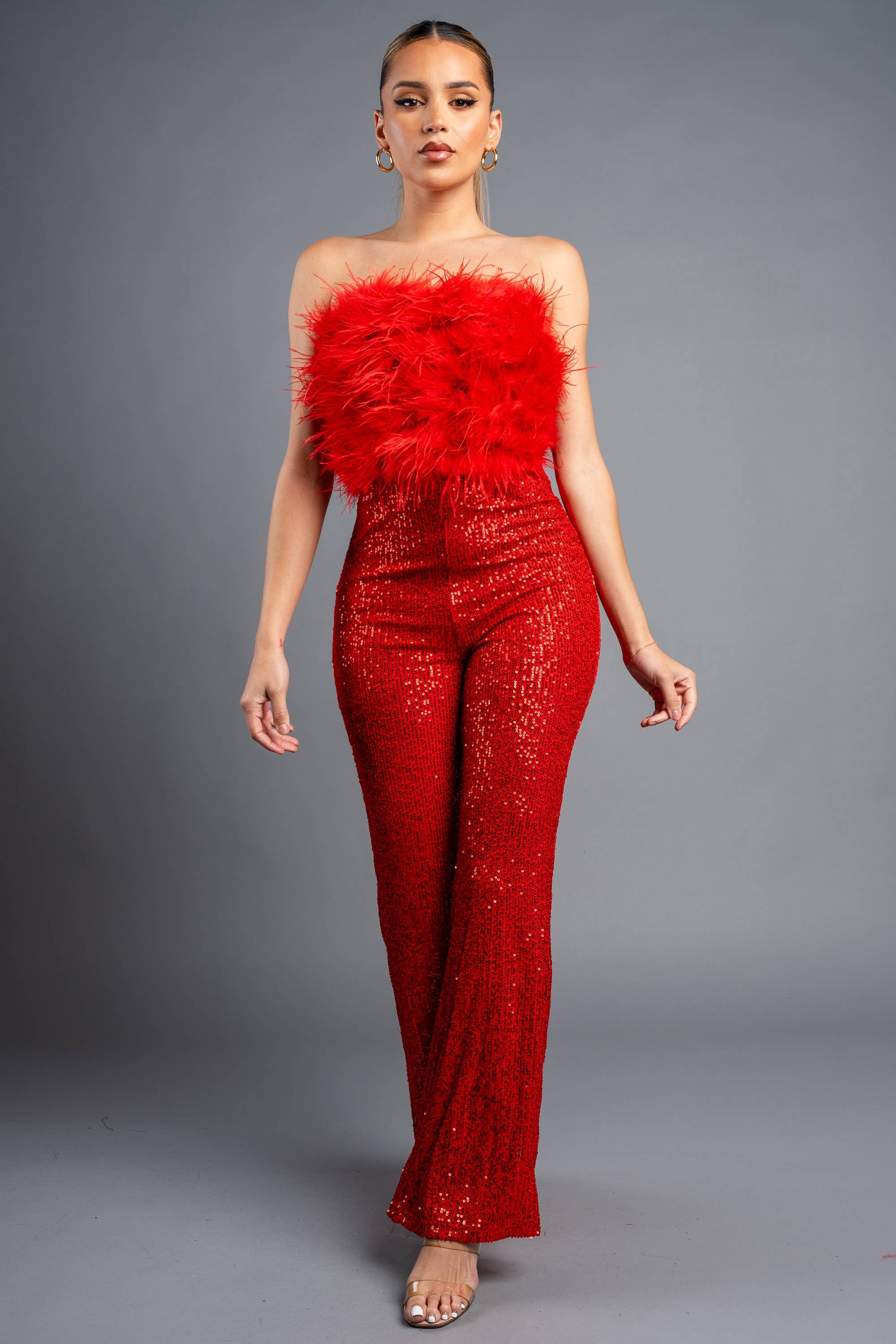 PRIVY - Wholesale Jumpsuit - Women's - PJ10904B_SEXY GLAM FAUX FUR OFF SHOULDER SEQUINS JUMPSUIT3
