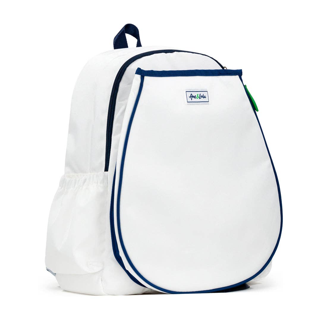 White Navy Green Game On Tennis Backpack for wholesale on Faire3