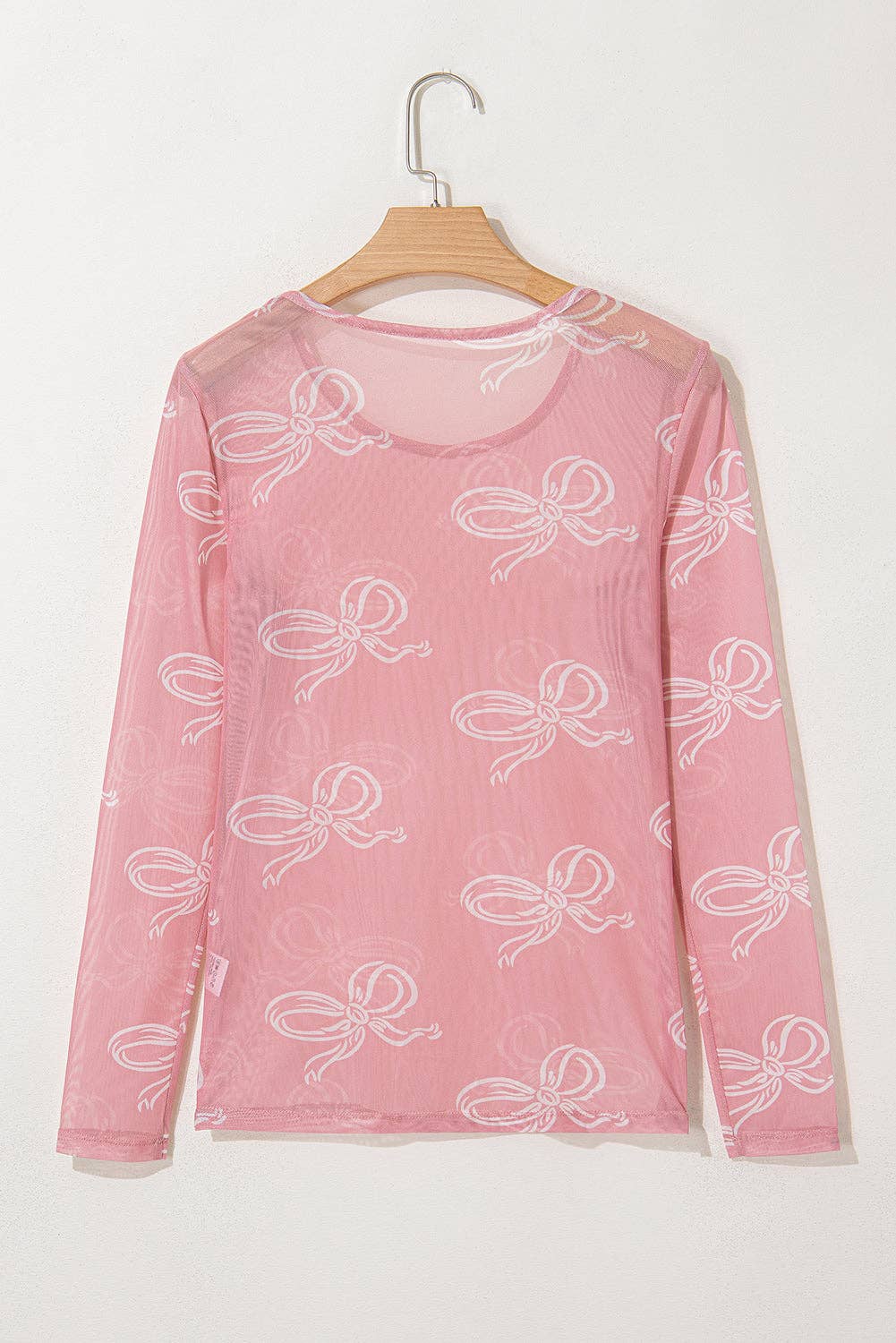 PRETTY BASH - Wholesale Blouse - Women's - Bow Long Sleeve Mesh Top10