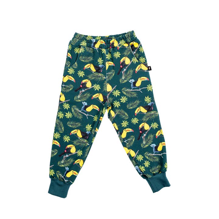 Varma byxor med toucan tryck, grön för wholesale av Beek