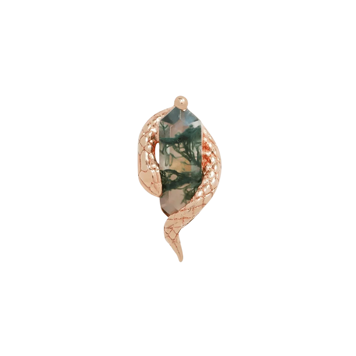 Piercing-zone - Vendita all'ingrosso Orecchini singoli - Eve Was Framed – Estremità Senza Filettatura in Oro 14K con Agata Muschiata4