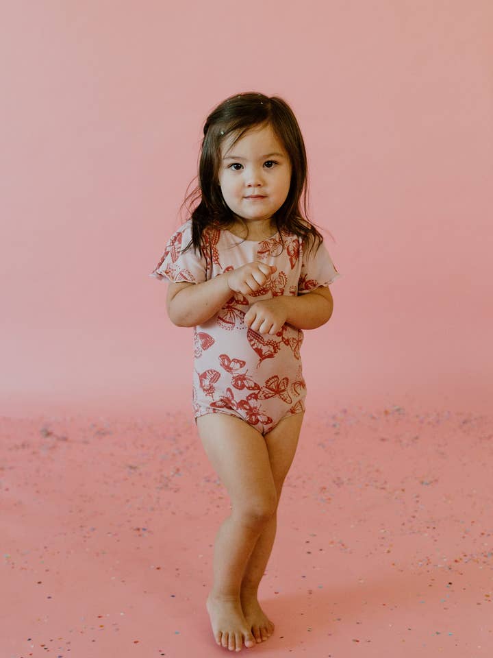 Pink Butterflies Leotard for wholesale by Willa B
