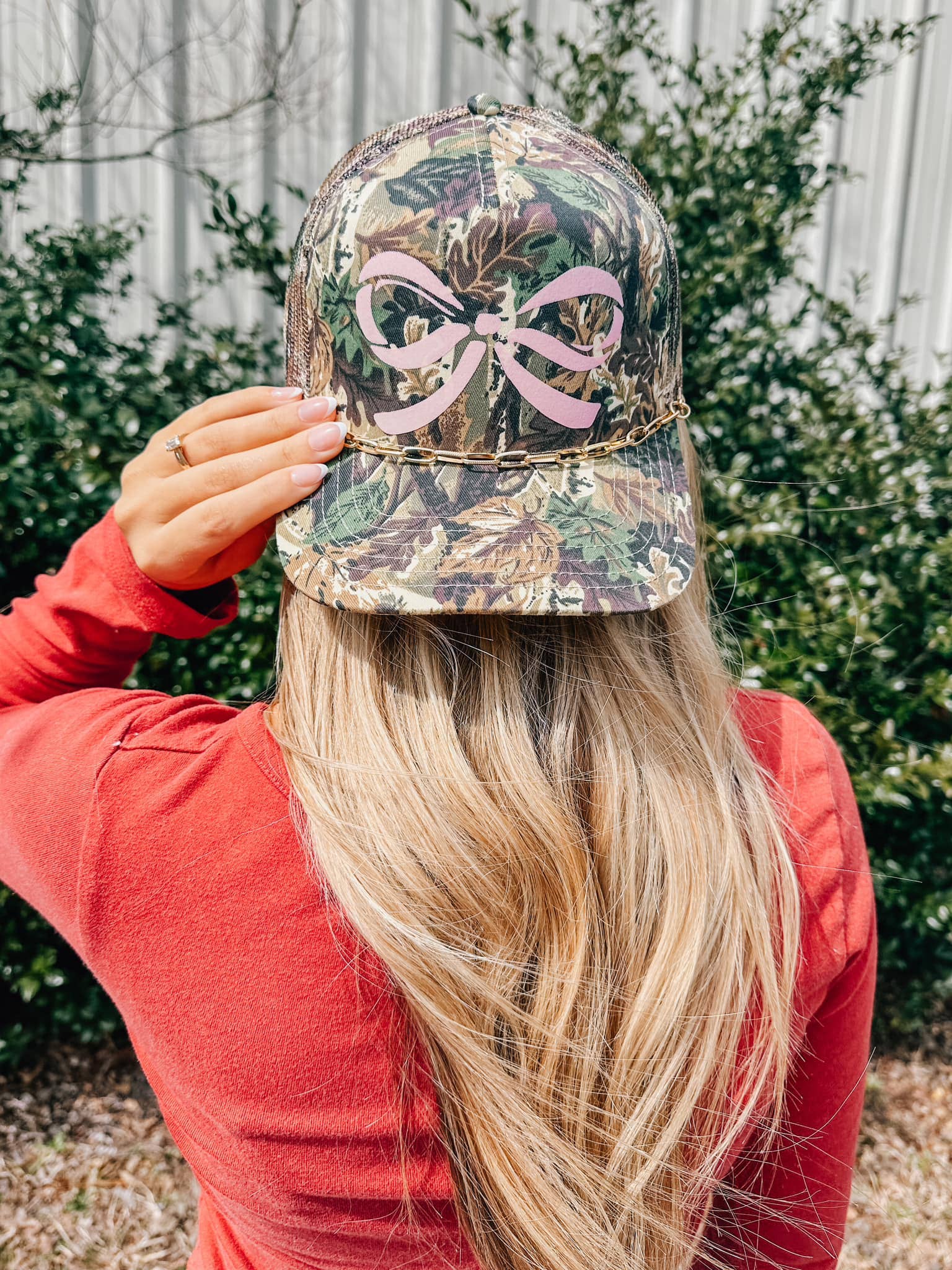 Southern Bliss Co. - Wholesale Trucker Hat - Women's - Canvas Camo Pink Bow Trucker Hat1