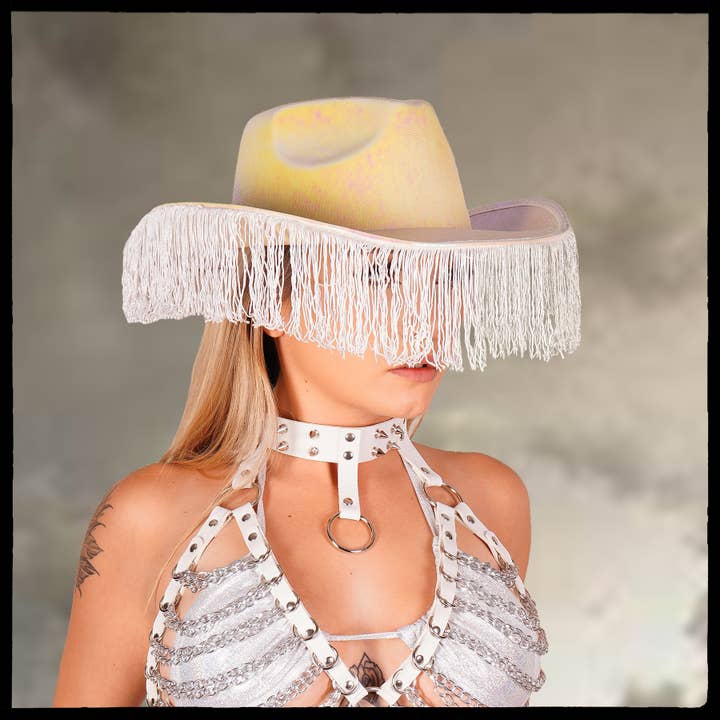 Western Fashion - Vendita all'ingrosso Cappello da cowboy - Donna - Cappello da cowboy metallizzato con frange1