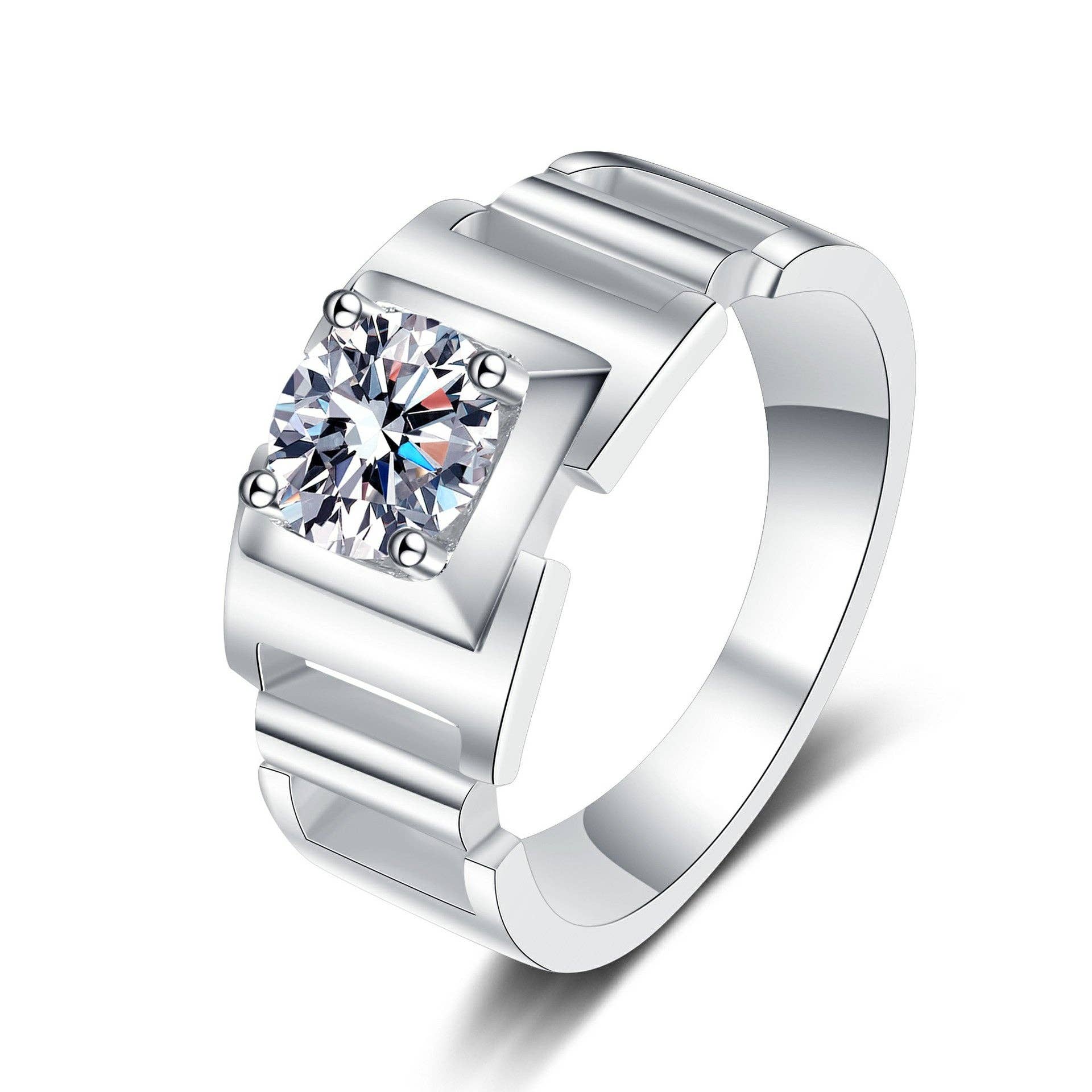 Perimade & Co. LLC – Großhandel Ehering/Ring – Moissanite Herren-Ehering aus 925er Sterlingsilber4