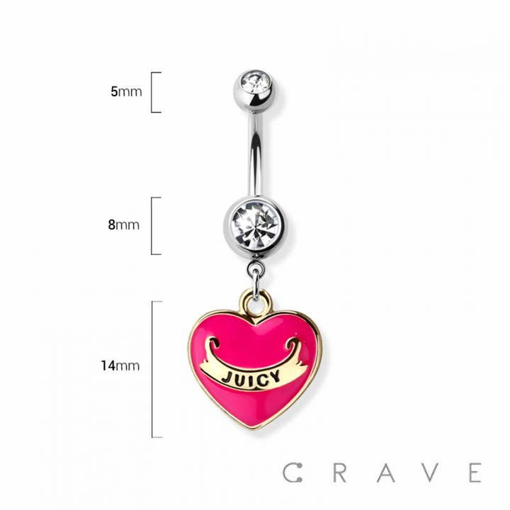 CRAVE BODY JEWELRY - Wholesale Belly Ring - JUICY DANGLE 316L SURGICAL STEEL NAVEL RING