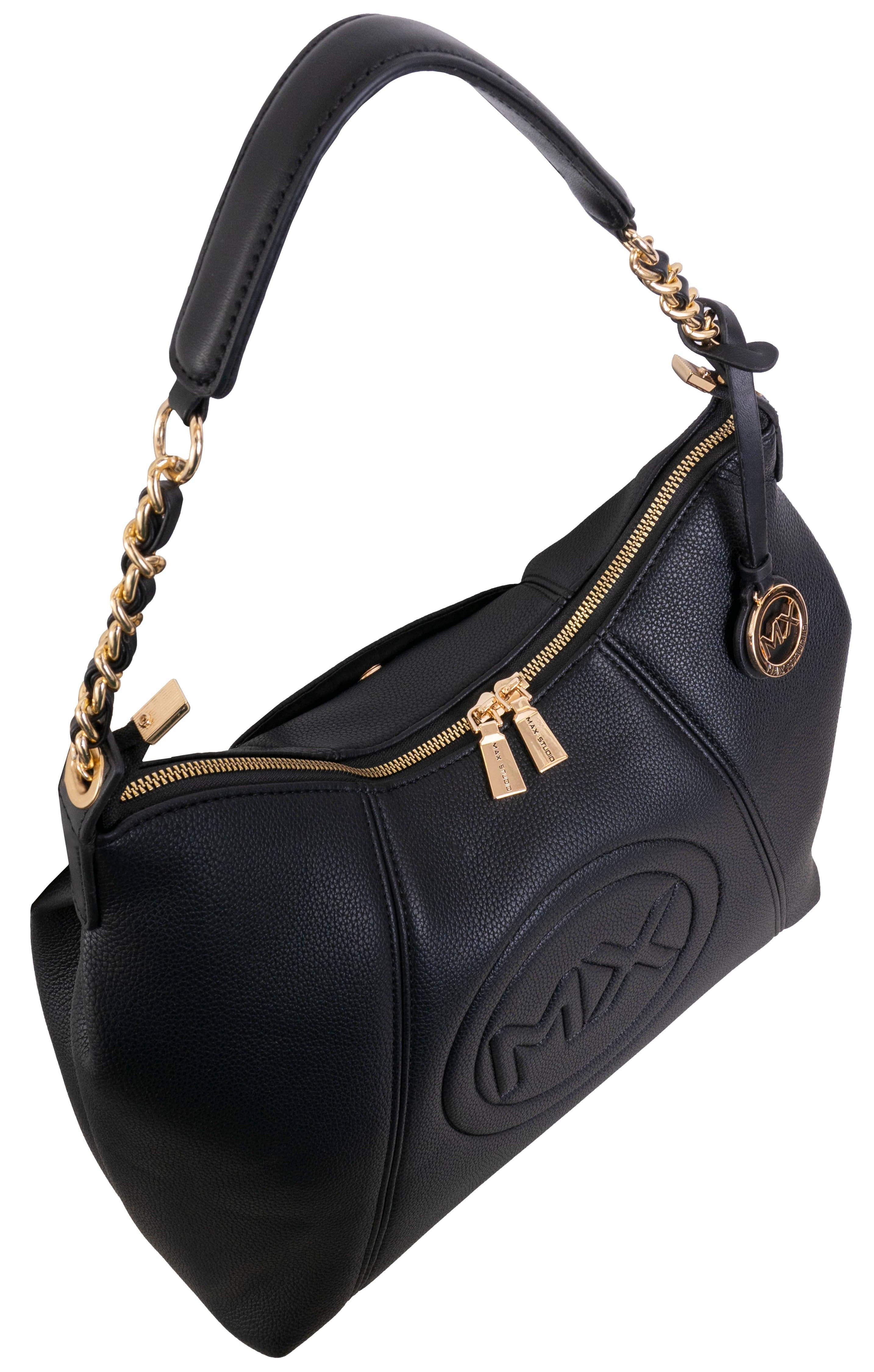 Magid – wholesale Shoulder bag – women's – Max Studio Pebble Grain Top Chain Handle Slouchy Hobo Handbag5