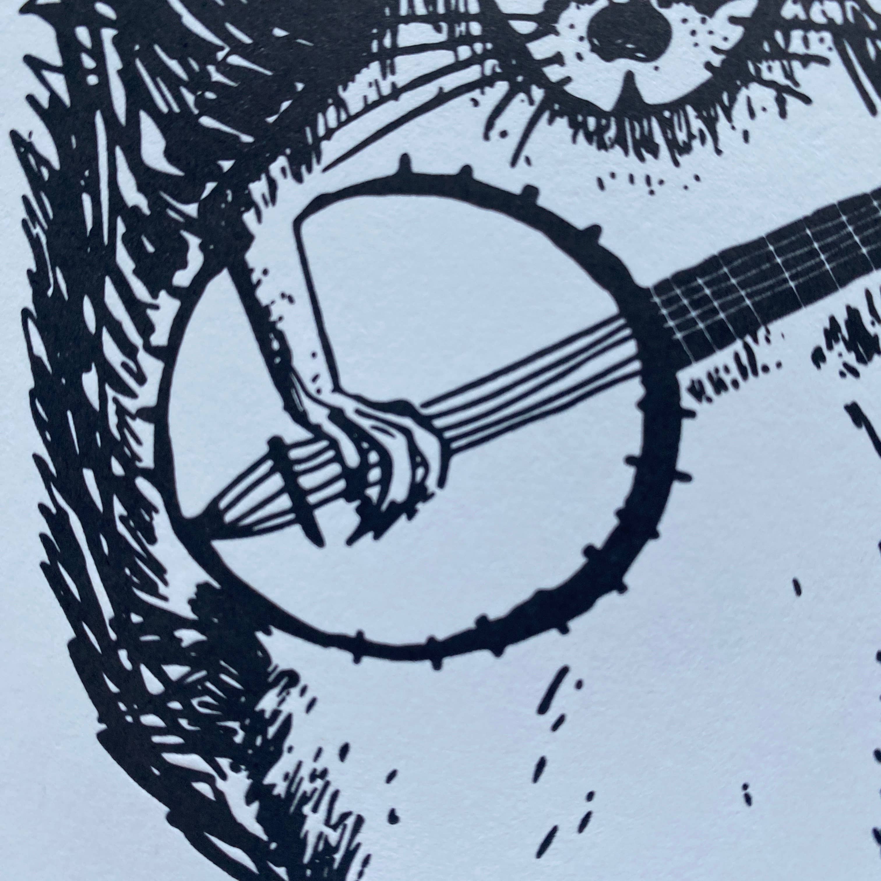 Ratbee Press - Wholesale Art Print - 8" x 10" Banjo Squirrel Print3