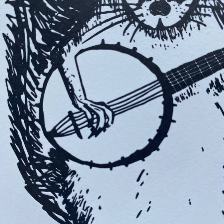 Ratbee Press - Wholesale Art Print - 8" x 10" Banjo Squirrel Print3