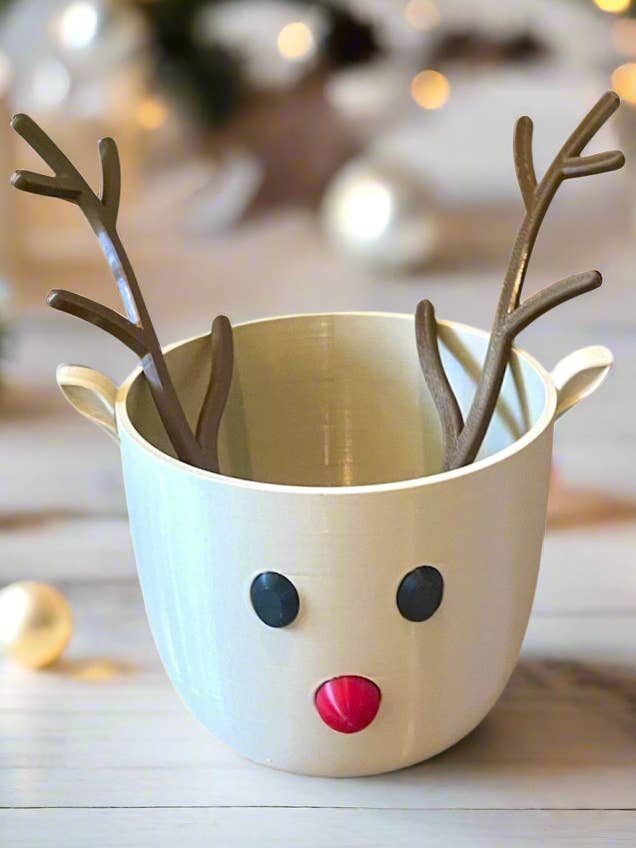 Rudolph Reindeer Pot Planter for wholesale by Genetic Designs