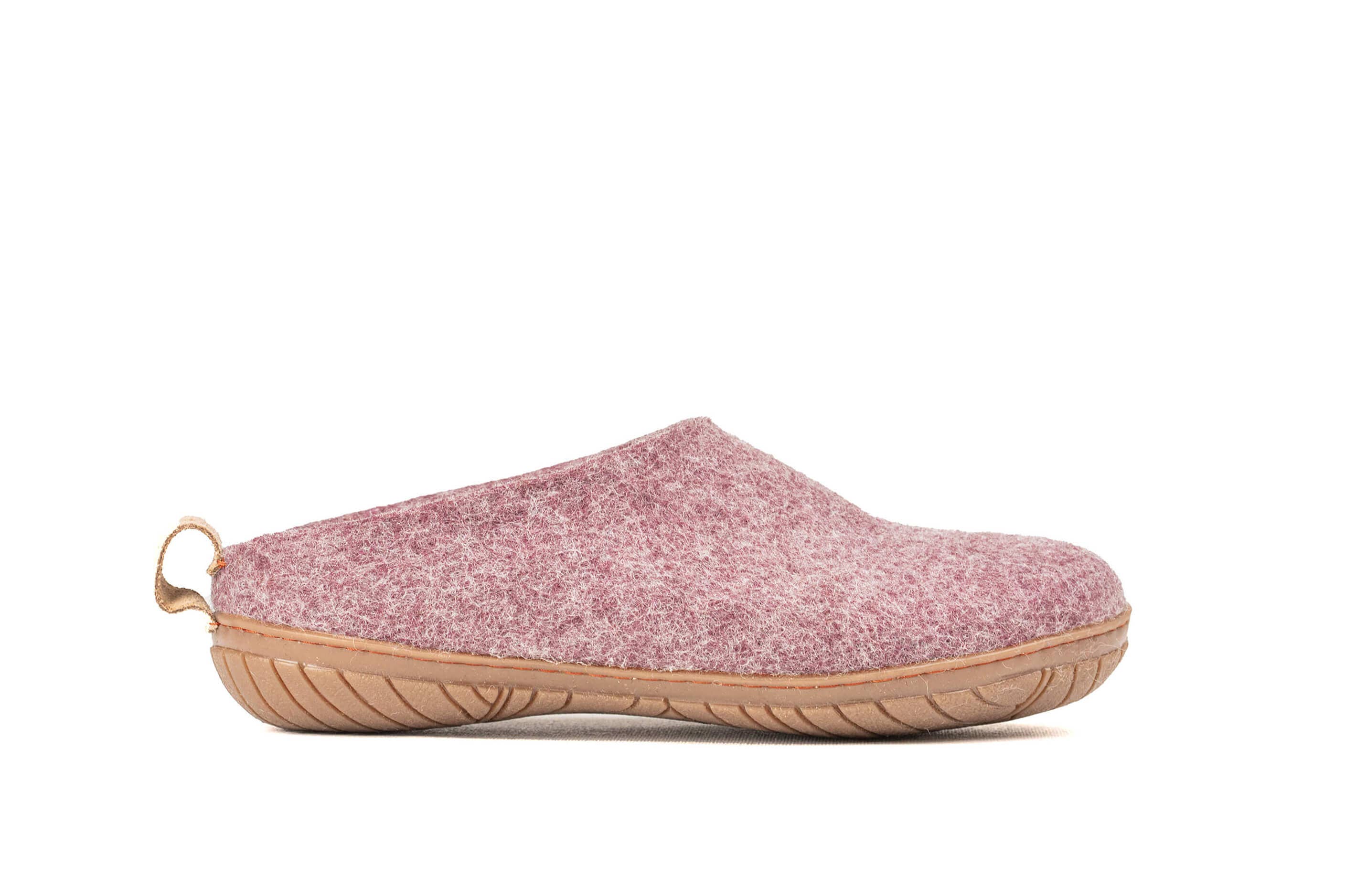 Woollyes Inc - Wholesale Slippers – Unisex - Outdoor Open Heel Slippers With Rubber Sole - Lavender
