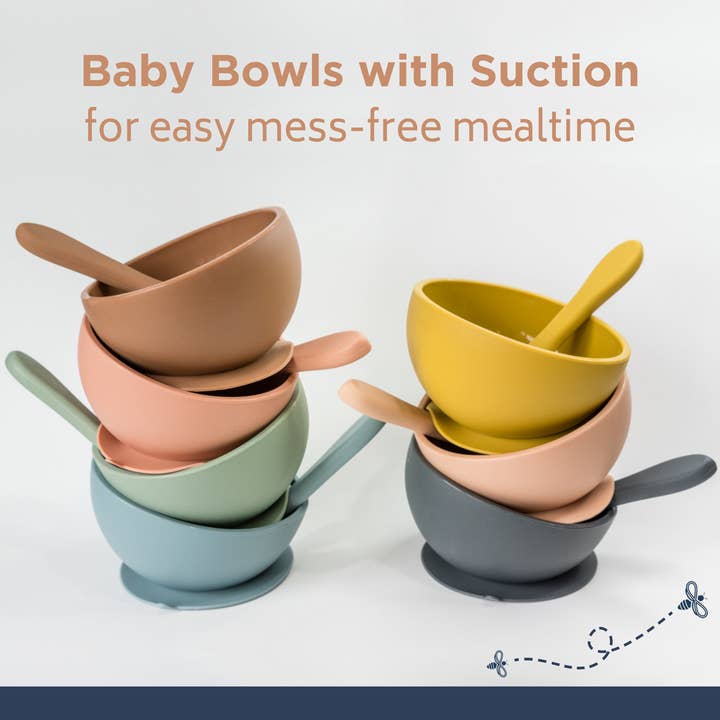 Ensemble ventouse et cuillère en silicone pour la vente par Babeehive Goods