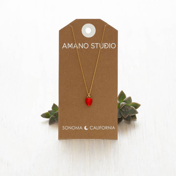 Amano Studio - Vente Colliers à pendentif - Collier Fraise d'Été2