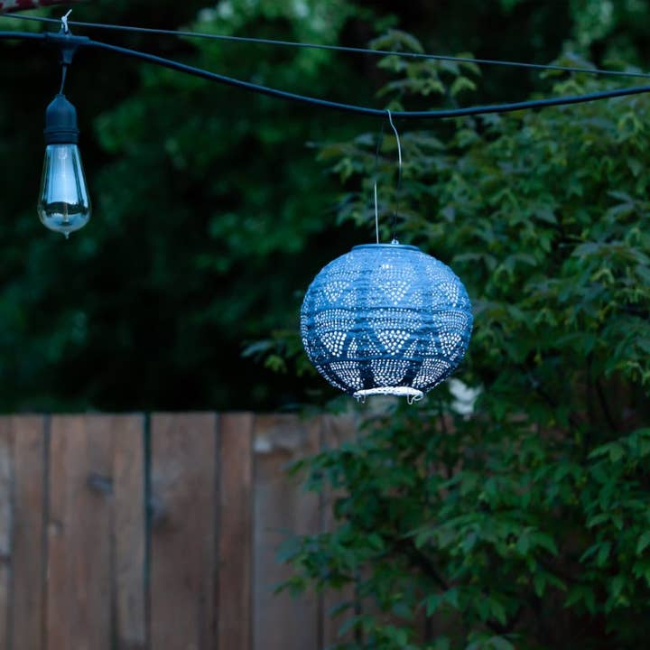 Allsop Home & Garden - Wholesale Lantern - Stella Globe 8" Solar Lantern - Metallic Blue