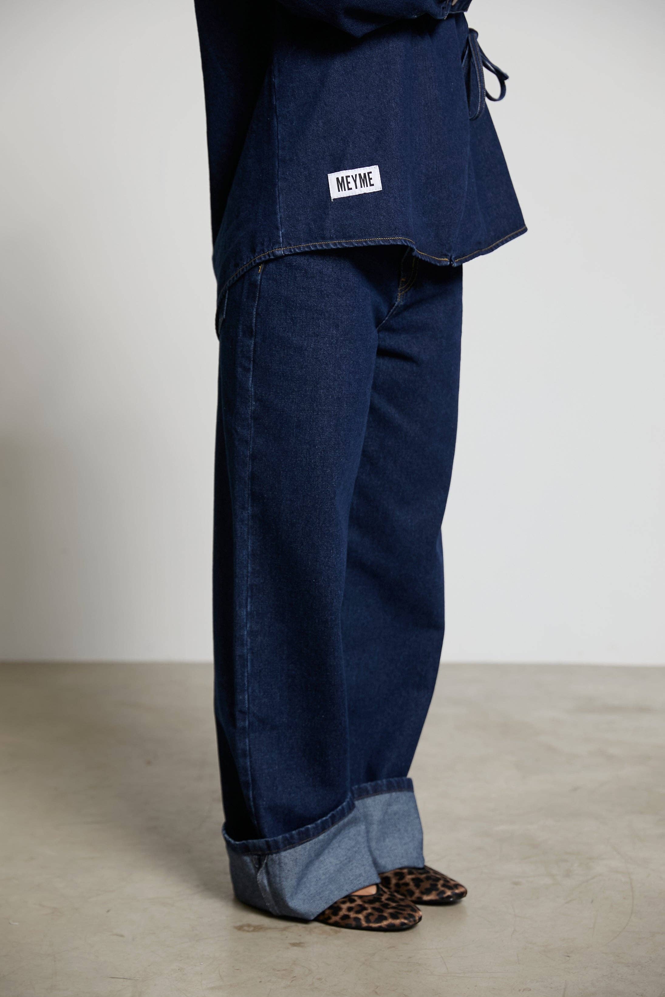 MEYME - Vendita all'ingrosso Jeans - Donna - Jeans Rita a gamba larga con vita media6