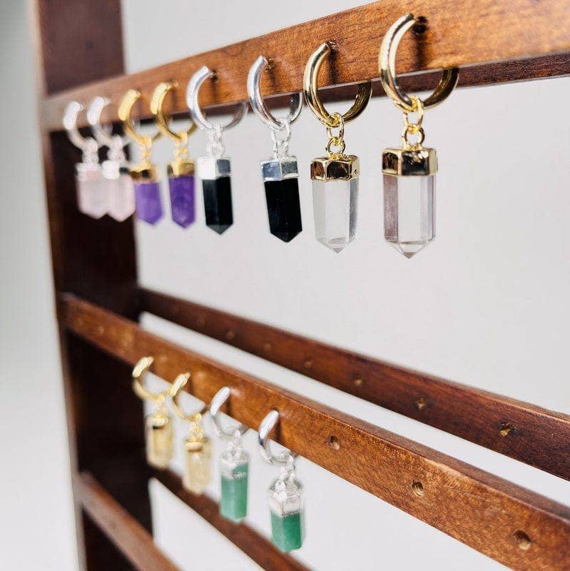 Rock Paradise - Wholesale Dangle Earrings - Crystal Point Earrings Assorted Stones13