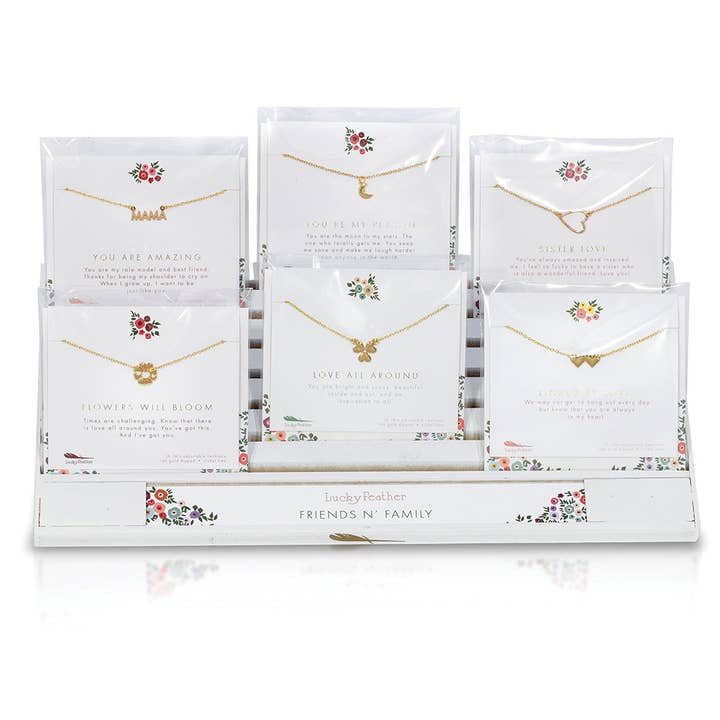 Friend/Family BUNDLE - 4 of each  - 24 pc (+ display) for wholesale by Lucky Feather