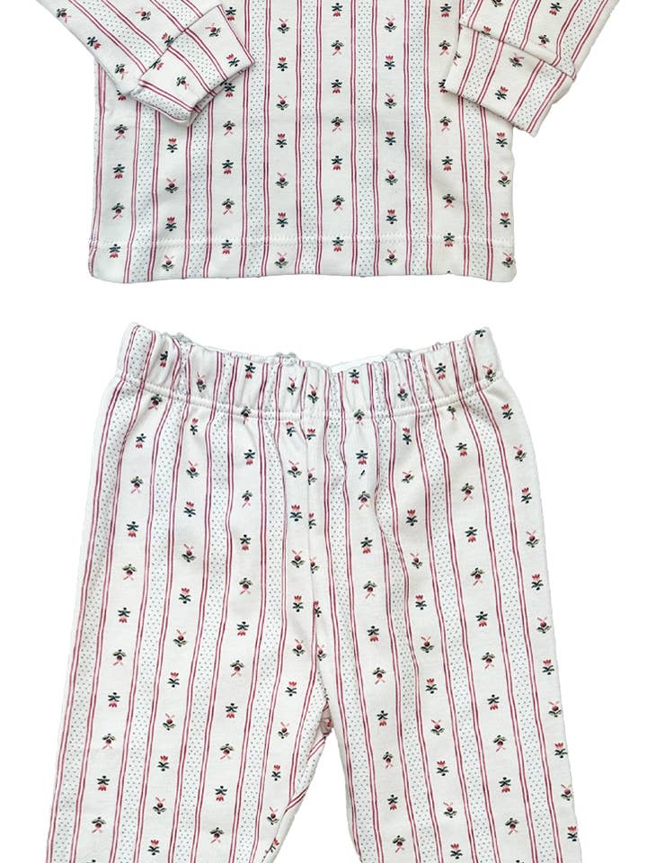 Sun House Children's – wholesale Sleepwear set – Kids – Girls Pajama in Holiday Dot Stripe3