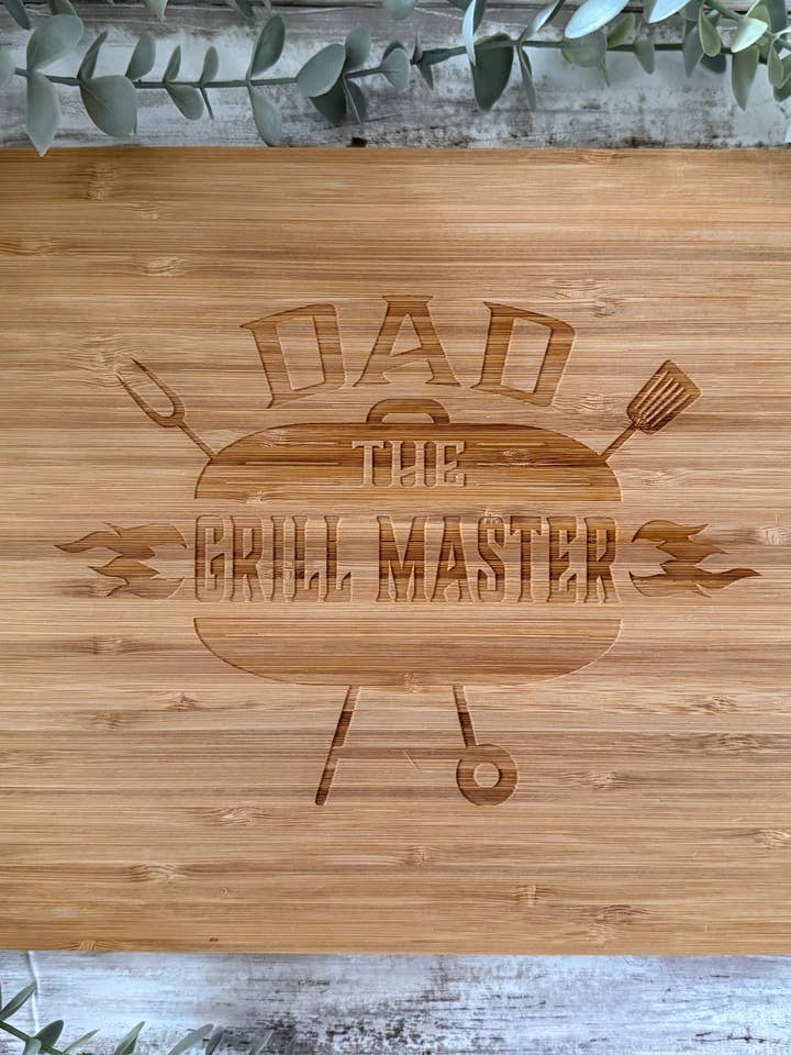 Bamboo Butcher Block Dad Grillmaster for wholesale by Michigan Proud Gifts