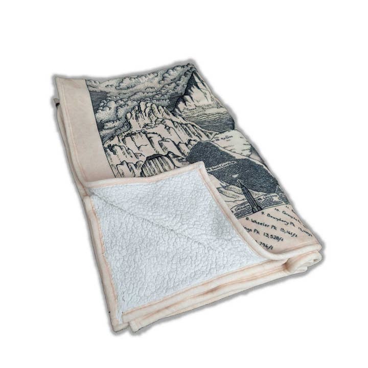 Lord of Maps - Wholesale Throw Blanket - Highest Mountain Map Sherpa Blanket