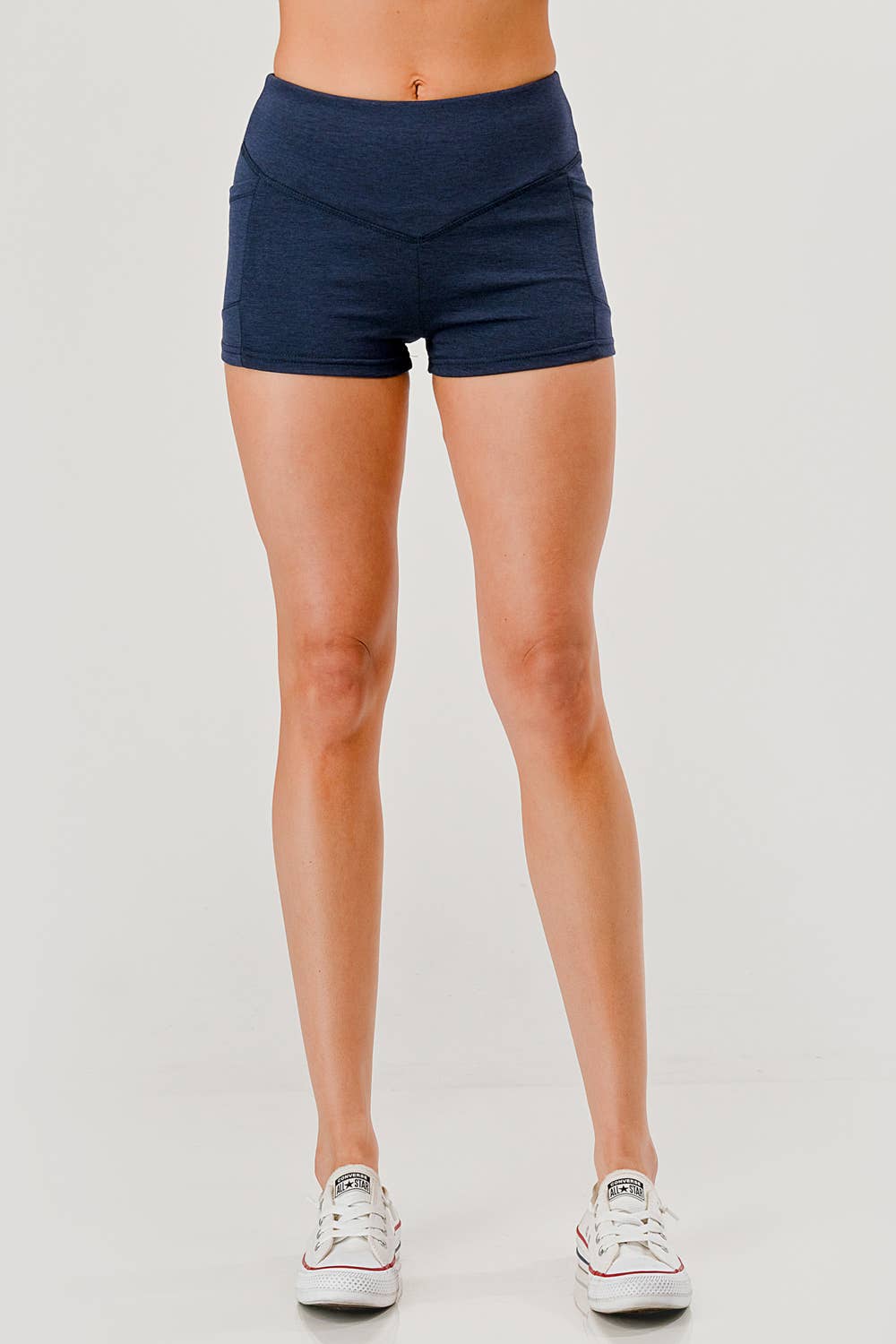 REDFINCH APPAREL INC - Wholesale Athletic Shorts - Women's - Womens V-Waist Biker Shorts With Side Pockets 8