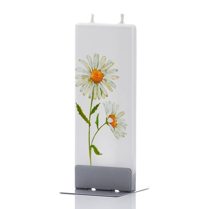 Flat Handmade Candle - Daisies with Gold for wholesale by Flatyz Candles