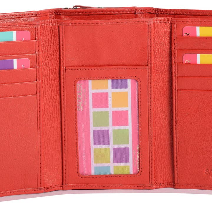 SADDLER - Wholesale Wallet - Women's - Compact Trifold Leather Purse "Eleanor" – Handmade by Saddler | RFID Protected & Gift Boxed | 10 Card Slots & Rear Zip Coin Pocket36