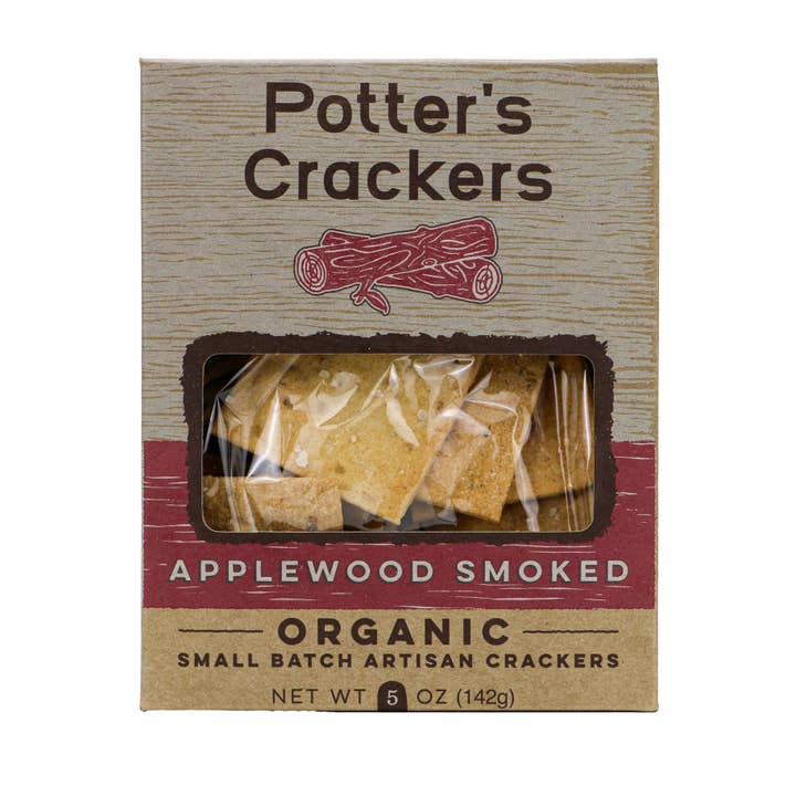 Potter’s Crackers - Wholesale Crackers - Potter's Crackers Organic Applewood Smoked Crackers - 5 oz