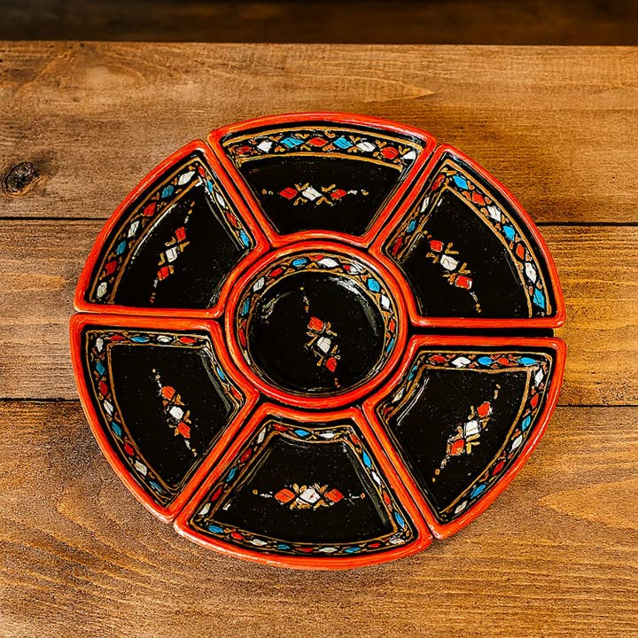 Etnico del Mondo - Wholesale Appetizer Serveware - Round Appetizer Dish in Hand-Painted Tunisian Ceramic #41