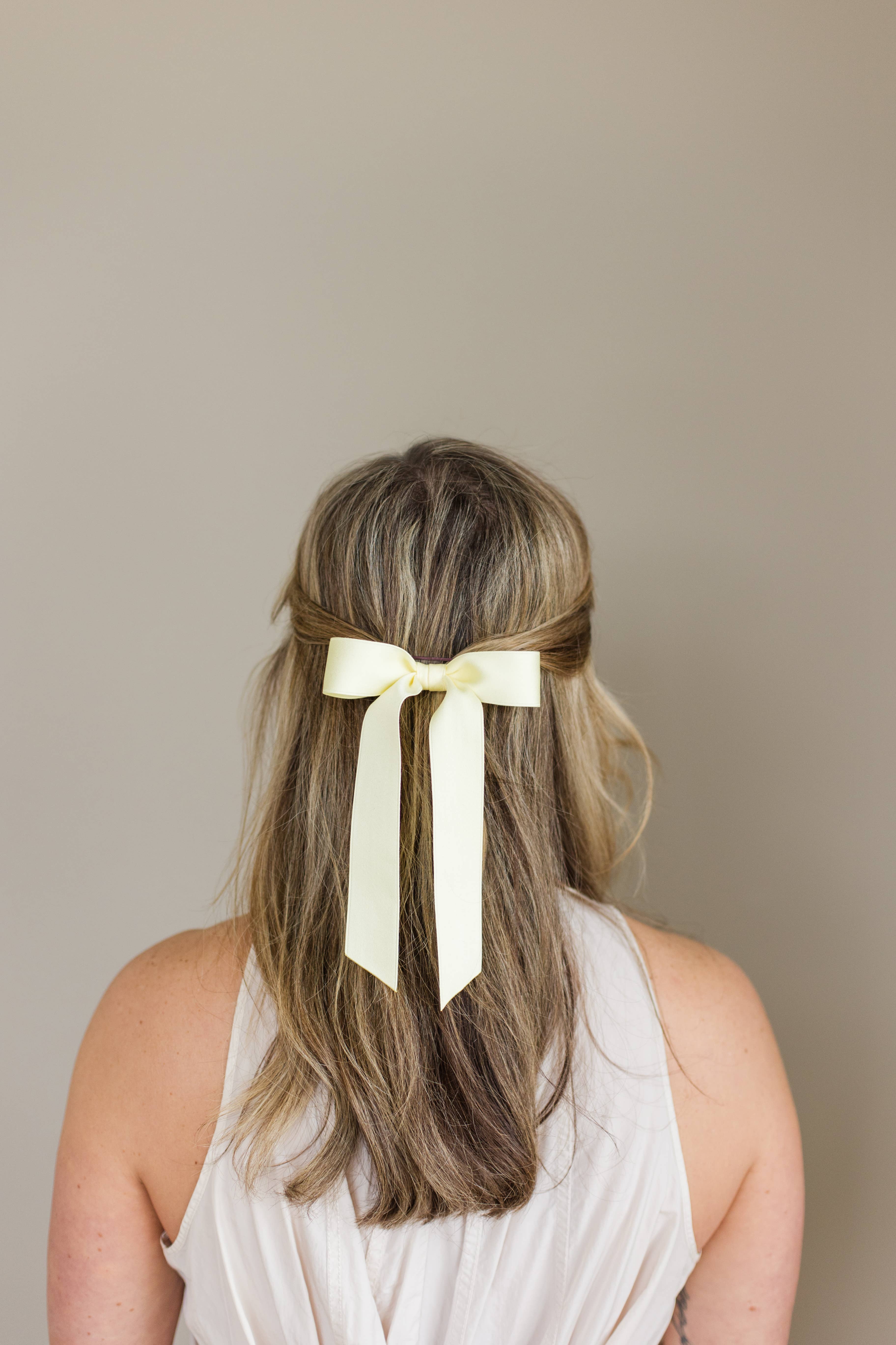 Grace & Grandeur - Wholesale Hair Bow - Women's - Medium Matte Satin Hair Bow Barrette | Florence Bow30