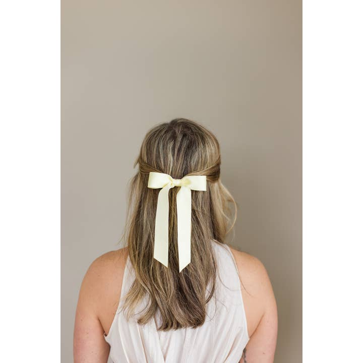Grace & Grandeur - Wholesale Hair Bow - Women's - Medium Matte Satin Hair Bow Barrette | Florence Bow30
