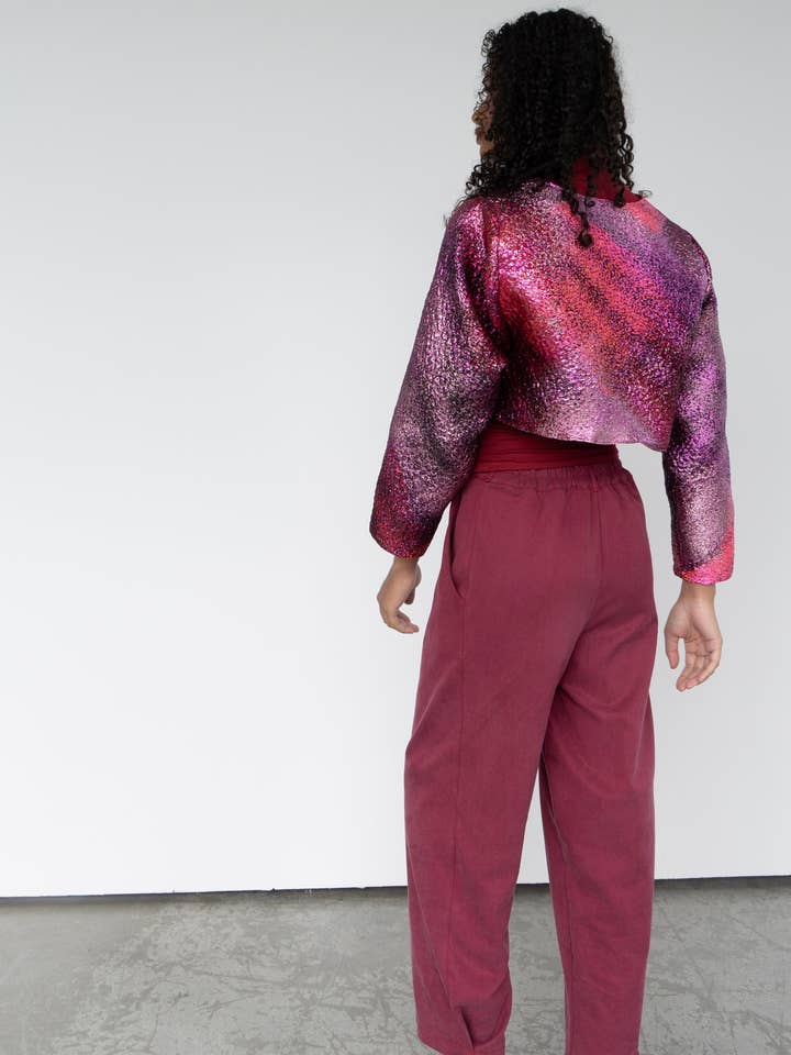 Tucked Trousers in Merlot for wholesale by Rightful Owner