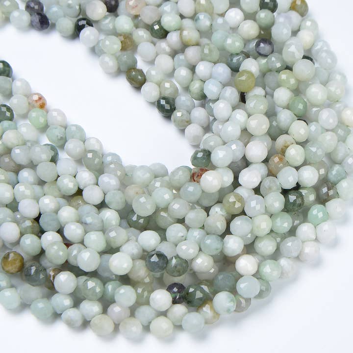 Beads Creation - Wholesale Beads - Multicolor Burma Jade Round High Quality Beads 6x7mm PRP5436