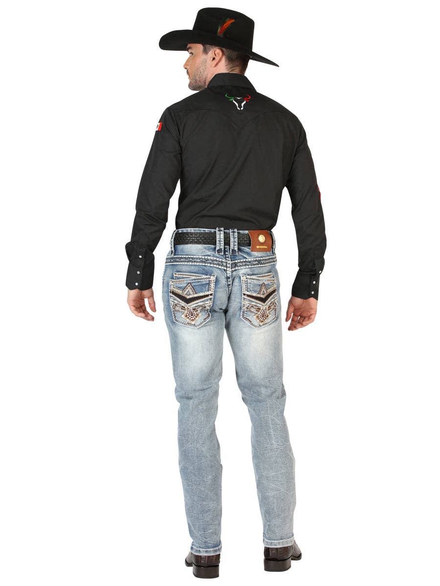 El General Western Wear – Engroshandel Jeans - Herre – Centenario Herre Premium Denim Boot Cut Bukser - Sort 455323