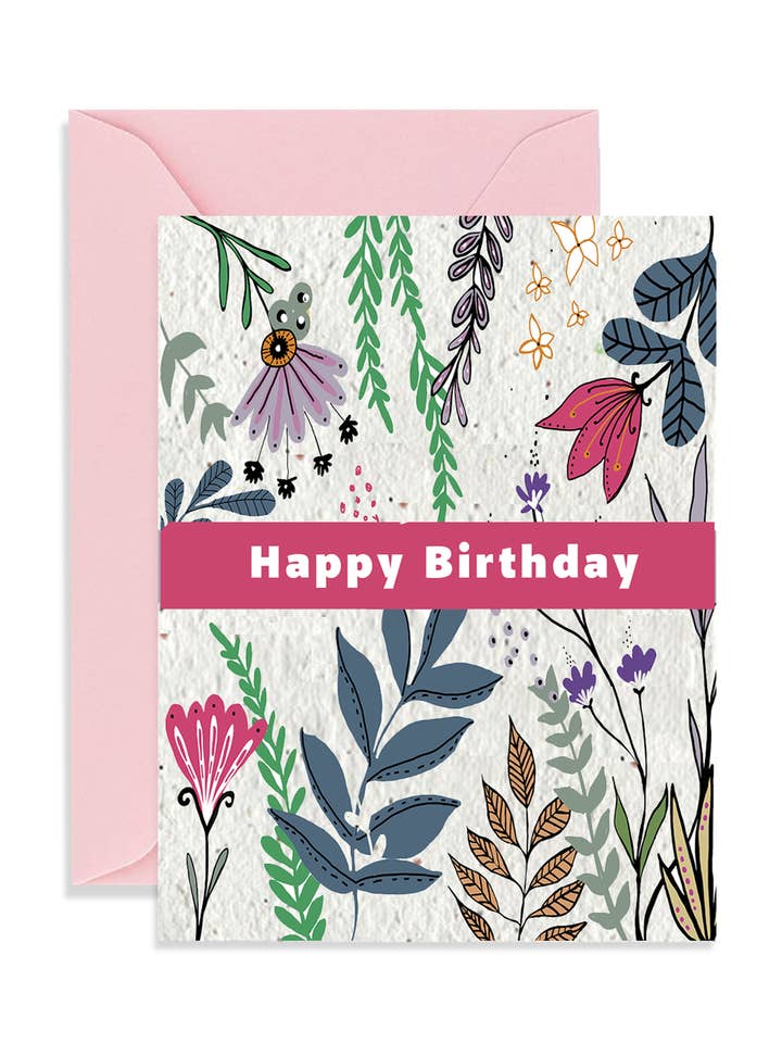 Carte Vibrant Wishes : Happy Birthday pour la vente par Artsy Em